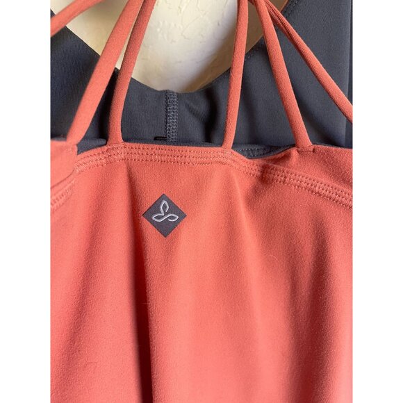 Prana Momento Yoga Size Small Orange Racerback Tank Top Gym Athletic Athleisure - Picture 4 of 7